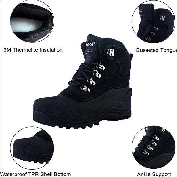 Black snow hiking boots woman’s 7 - Picture 2 of 6
